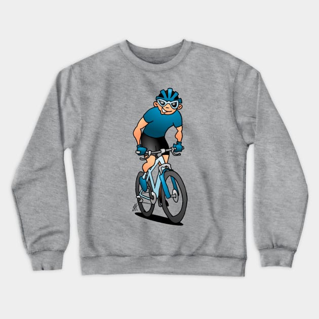 MTB - Mountain biker on his mountainbike Crewneck Sweatshirt by Cardvibes